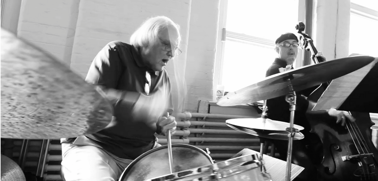 John Von Ohlen accenting the beat on his crash cymbal.